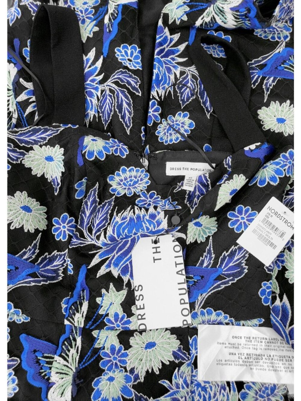 Dress the Population Nicole Women's Floral Cocktail Midi Sheath Dress Size XS - Picture 4 of 5